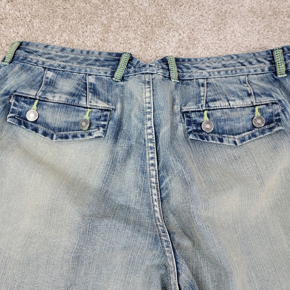 Canyon River Blues Denim Capri Pants Womens Blue Denim Green Accents‎ Size 10 - Picture 8 of 8